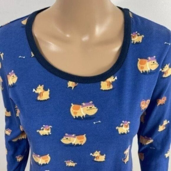 Nite-nite Munki Munki Dogs Pajamas Nightgown Size Medium Long Sleeve Pj’s - Picture 5 of 7